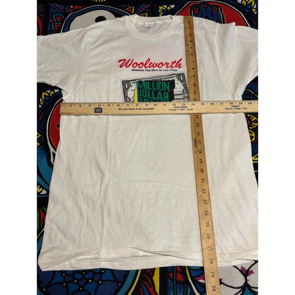 Hanes Woolworth Million Dollar Days Men's T Shirt 70s Large White 100% Cotton - Picture 7 of 7